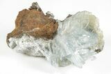 Blue Bladed Barite Crystal Clusters with Calcite - Morocco #204043-1